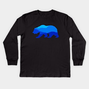 blue mountain bear Kids Long Sleeve T-Shirt